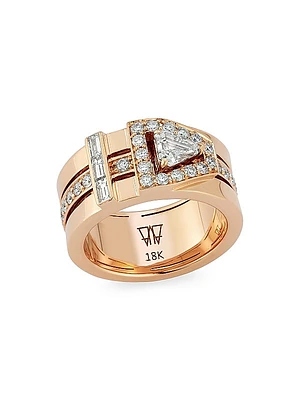 Keynes 18K Rose Gold & 1.29 TCW Diamond Buckle Ring
