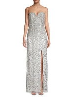 Strapless Sequin Column Gown