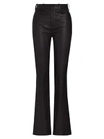 Stretch Bootcut Leather Pants