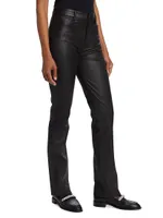 Stretch Bootcut Leather Pants