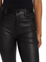 Stretch Bootcut Leather Pants