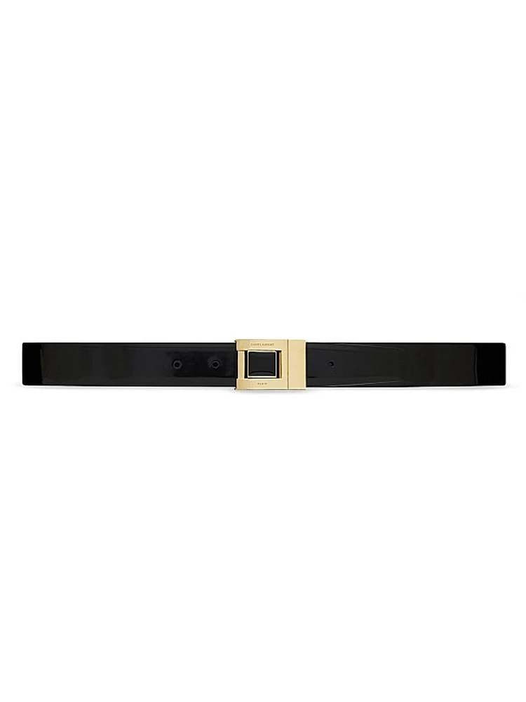 Buckle Belt in Shiny Leather