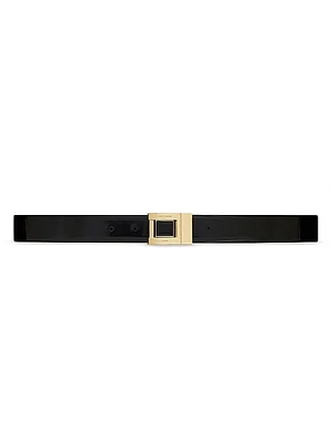 Buckle Belt in Shiny Leather