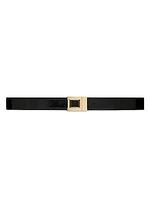 Buckle Belt in Shiny Leather