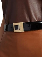 Buckle Belt in Shiny Leather