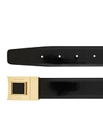 Buckle Belt in Shiny Leather
