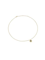 Cable Collectibles Evil Eye Necklace in 18K Yellow Gold with Pavé Blue Sapphires and Diamonds, 11mm