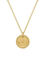Cable Collectibles Evil Eye Necklace in 18K Yellow Gold with Pavé Blue Sapphires and Diamonds, 11mm