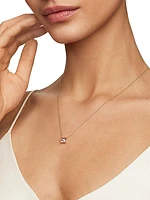 Petite Chatelaine Pendant Necklace in 18K Rose Gold with Morganite and Diamonds, 7mm