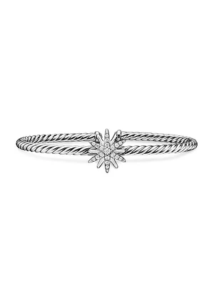 Starburst Center Station Bracelet Sterling Silver