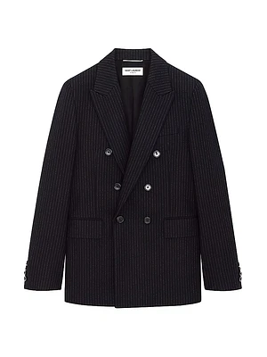 Jacket Striped Wool Flannel