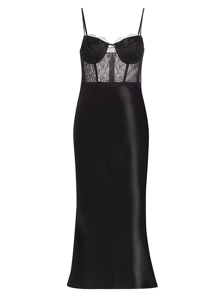 Maureen Lace-Inset Midi-Dress