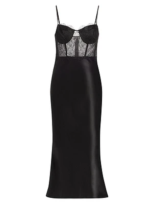 Maureen Lace-Inset Midi-Dress