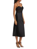 Maureen Lace-Inset Midi-Dress