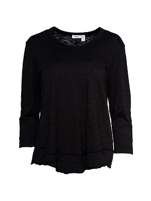 Shrunken Crew 3/4 Sleeve Mock Layer Tee