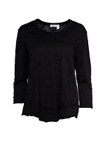 Shrunken Crew 3/4 Sleeve Mock Layer Tee