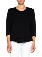 Shrunken Crew 3/4 Sleeve Mock Layer Tee