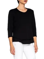 Shrunken Crew 3/4 Sleeve Mock Layer Tee