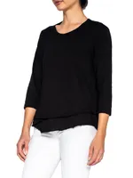 Shrunken Crew 3/4 Sleeve Mock Layer Tee