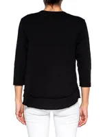 Shrunken Crew 3/4 Sleeve Mock Layer Tee
