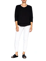 Shrunken Crew 3/4 Sleeve Mock Layer Tee