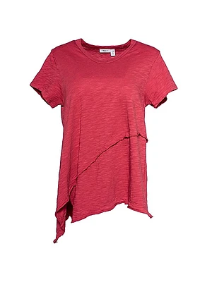 Short Sleeve Easy Crossover Hem Tee