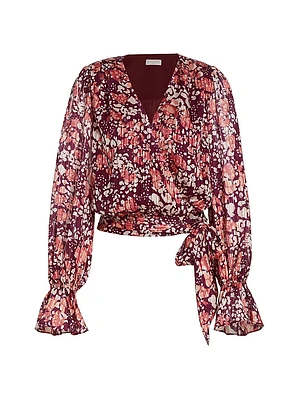 Melody Floral Surplice Blouse