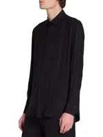 Yves Collar Shirt Matte And Shiny Cassandre Striped Silk