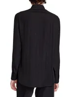 Yves Collar Shirt Matte And Shiny Cassandre Striped Silk