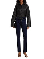 Kaya High-Rise Stretch Skinny Split-Hem Jeans