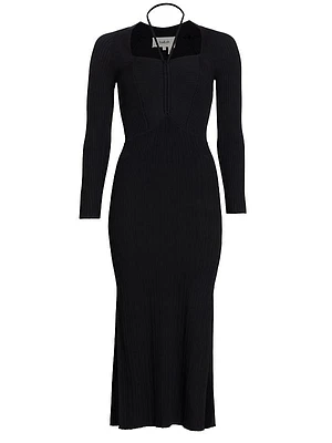 Edora Knit Tie-Front Midi-Dress