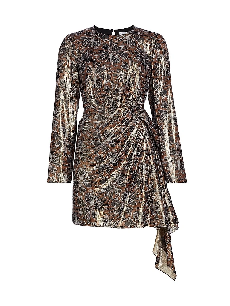 Magali Metallic Silk-Blend Minidress