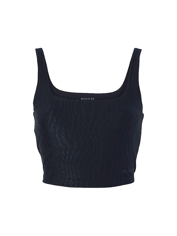 Tempo Jacquard Crop Bra Top