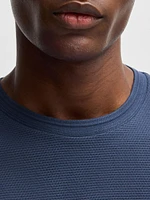 Cotton-Blend T-Shirt with Bubble-Jacquard Structure