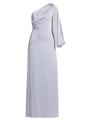 Keely One-Shoulder Satin Gown