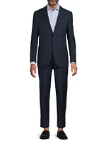 Milano Textured Plaid Wool Suit