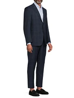 Milano Textured Plaid Wool Suit