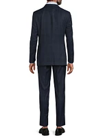 Milano Textured Plaid Wool Suit