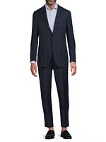 Milano Textured Plaid Wool Suit