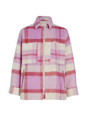 Ophelia Wool-Blend Plaid Shirt Jacket