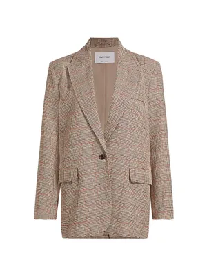Elena Plaid Boyfriend Blazer