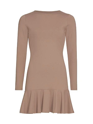 Ruffled Hem Flared Minidress
