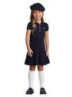 Little Girl's & Cable-Knit Cotton Polo Sweaterdress