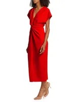 Jackie Twist-Front Cocktail Dress