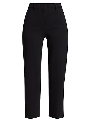 Stretch Straight-Leg Crop Pants