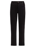 Raya Faux Suede Straight-Leg Pants