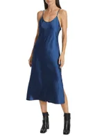 Ann Sweater & Satin Midi-Dress