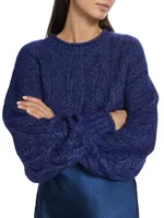 Ann Sweater & Satin Midi-Dress