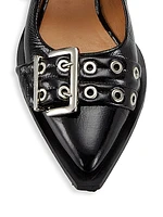 Chunky Buckle Slingback Flats