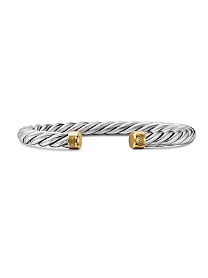 Cable Cuff Bracelet in Sterling Silver
